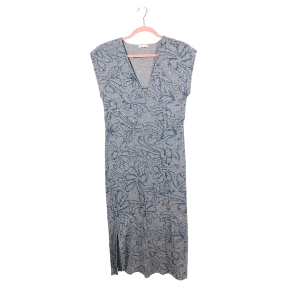 Skin Lounge Dress Blue Floral Pattern Size 2 Made in Peru - Picture 1 of 10